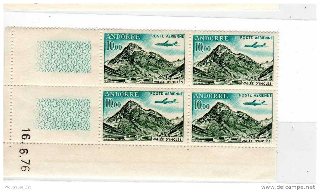 ANDORRE FRANCAIS - Poste Aérienne N°8 - CD De 4 TP **  TD3-6 -  2ème Tirage Du 16/06/1976 - Poste Aérienne