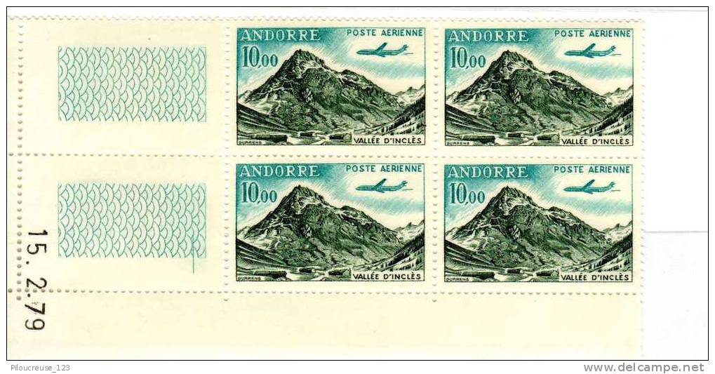 ANDORRE FRANCAIS - Poste Aérienne N°8 - CD De 4 TP **  TD3-7 -  3ème Tirage Du 15/02/1979 - Luftpost