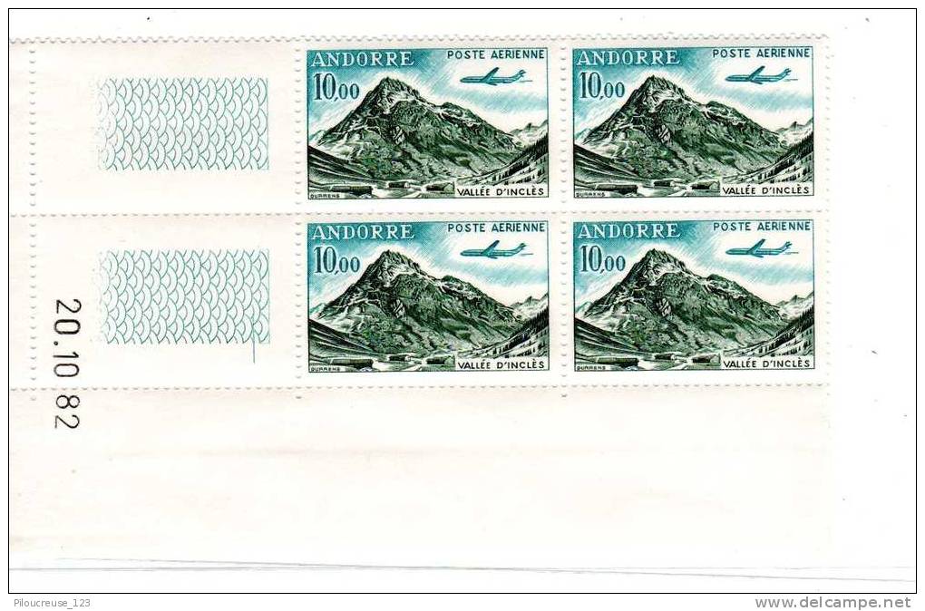 ANDORRE FRANCAIS - Poste Aérienne N°8 - CD De 4 TP **  TD3-13 -  4ème Tirage Du 20/10/1982 - Airmail