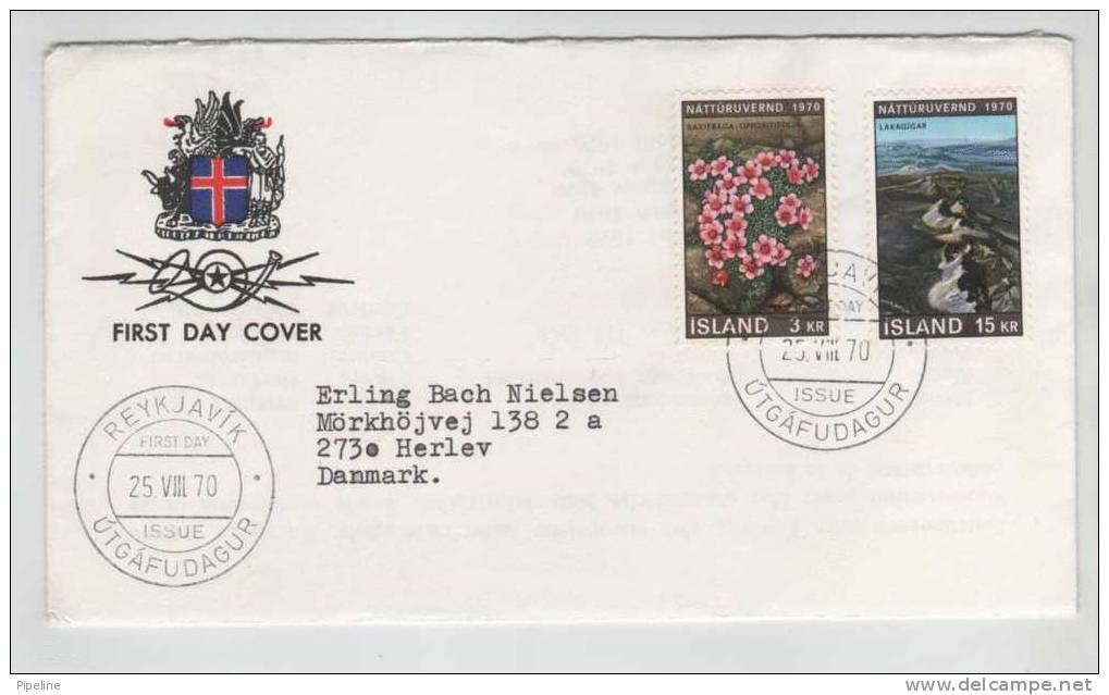 Iceland FDC Protect The Nature 25-8-1970 - FDC