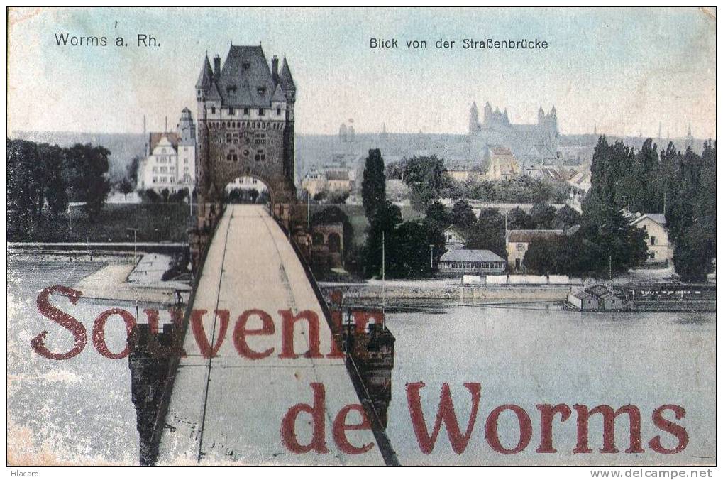 11044    Germania  Worms A.  Rh.  Blick Von Der StraSenbrucke  NV  (scritta) - Worms