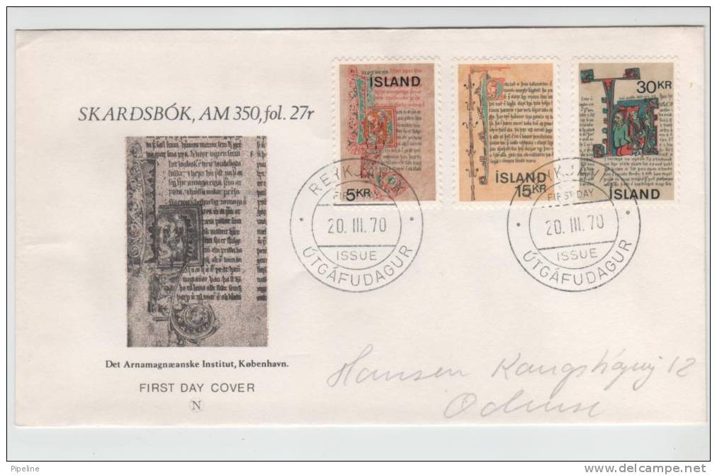 Iceland FDC 20-3-1970 Old Manuscripts With Cachet - FDC