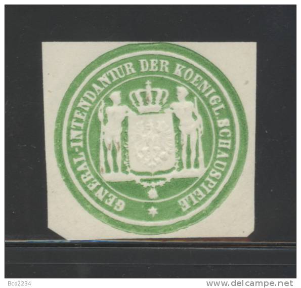 DEUTSCHSLAND PREUSSEN GERMANY PRUSSIA Siegelmarke General - Intendantur Der Koeniglichen Schauspiele - Seals Of Generality