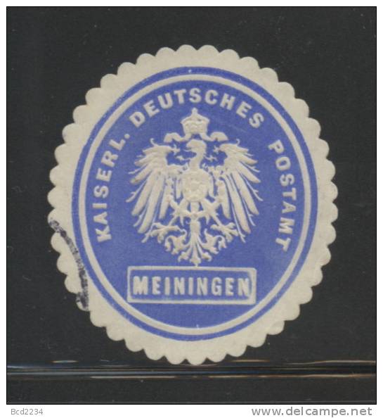 DEUTSCHSLAND PREUSSEN GERMANY PRUSSIA Siegelmarke Kaiserlich Deutsches Postamt Meiningen - Seals Of Generality