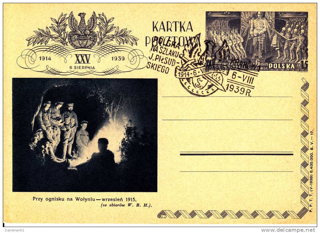 POLAND Postcard Cp88 Illust 17 1939 Pilsudski Polish Legion - Postwaardestukken