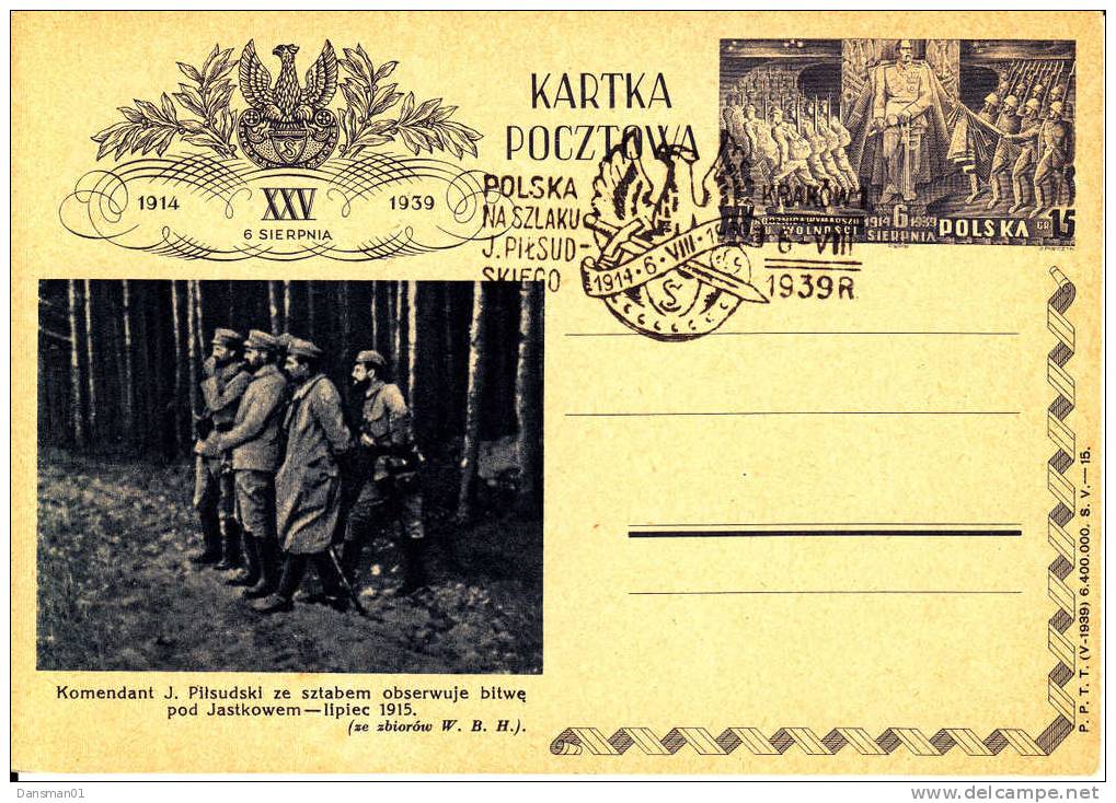 POLAND Postcard Cp88 Illust 15 1939 Pilsudski Polish Legion - Postwaardestukken