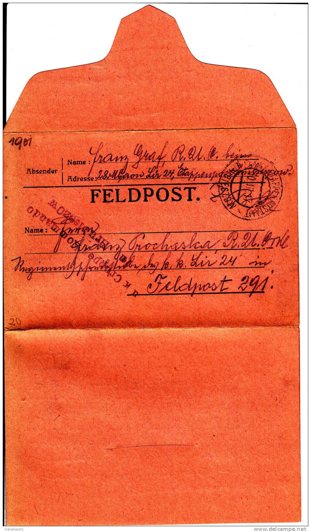 POLAND Kuk Austrohungarian  Printed Letter Hrhbieszow 1917 Censored - ...-1860 Préphilatélie