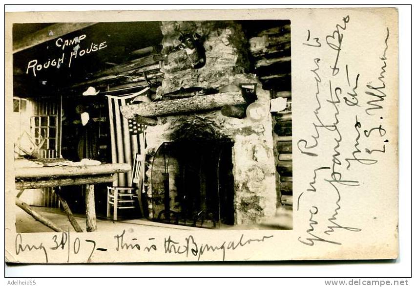 1907 Real Photo Photocard Camp Rough House, Fishing Cabin, Nebraska Postmark? - American Roadside