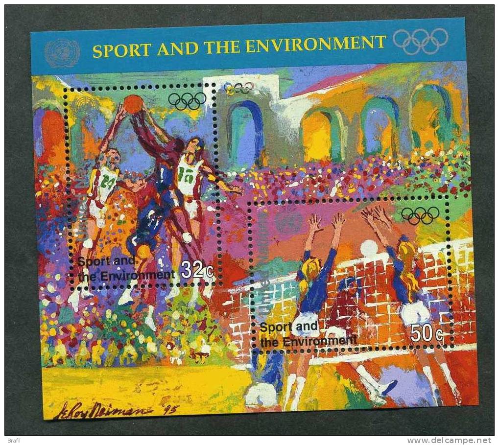 1996 Nazioni Unite New York, Sport Olimpiadi , Foglietto Nuovi (**) - Hojas Y Bloques
