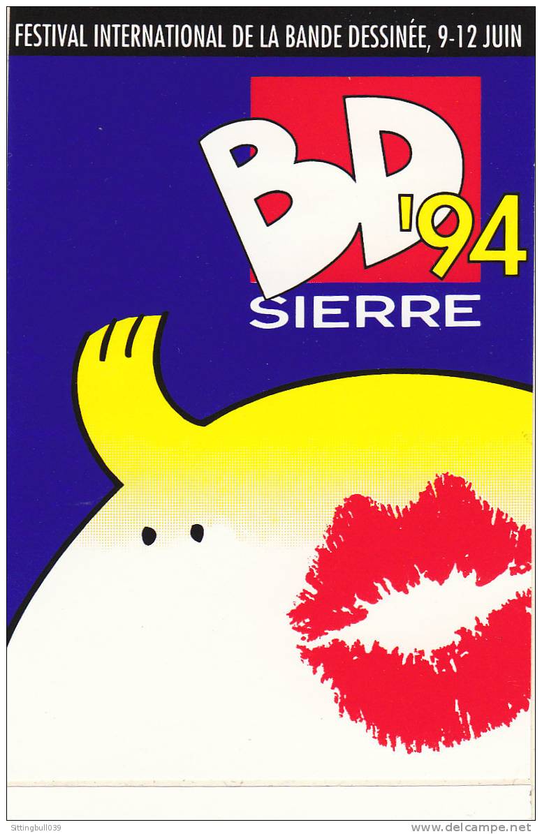 Autocollant FESTIVAL BD SIERRE 1994 (en Suisse) Avec Logo Faisant Penser à La Tête De TINTIN ! - Adesivi