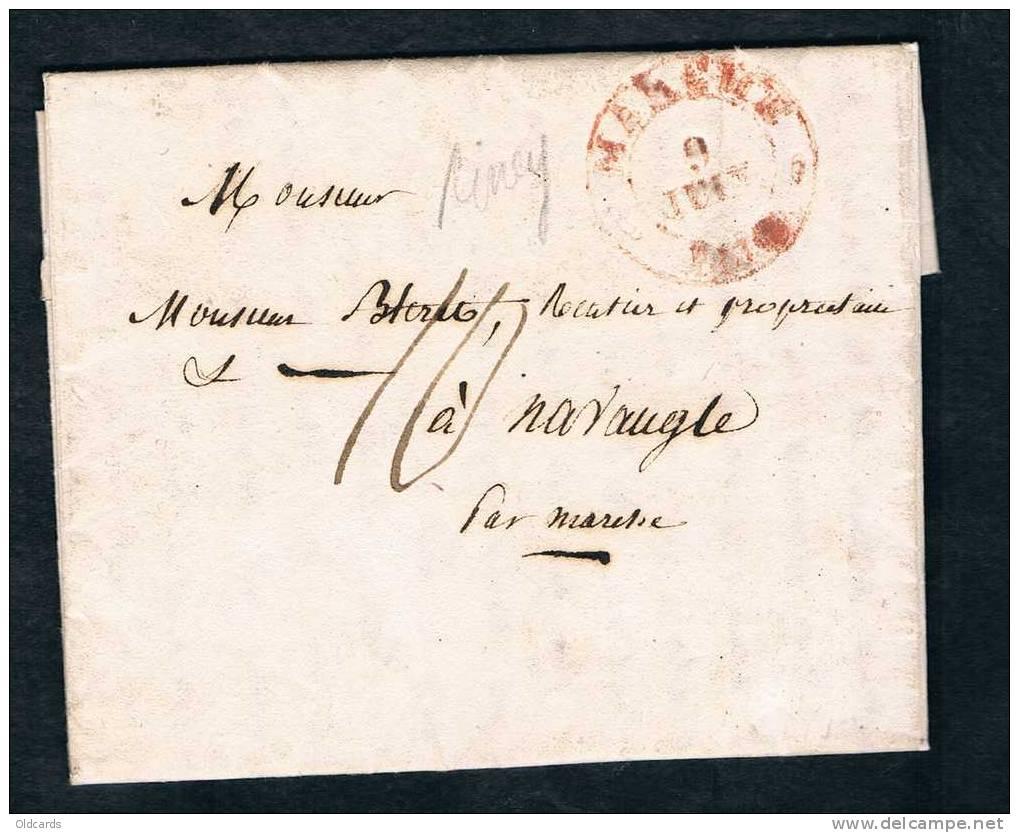 Belgique Précurseur. 1833 Lettre Datée De Ciney Avec Càd "MARCHE" - 1830-1849 (Independent Belgium)