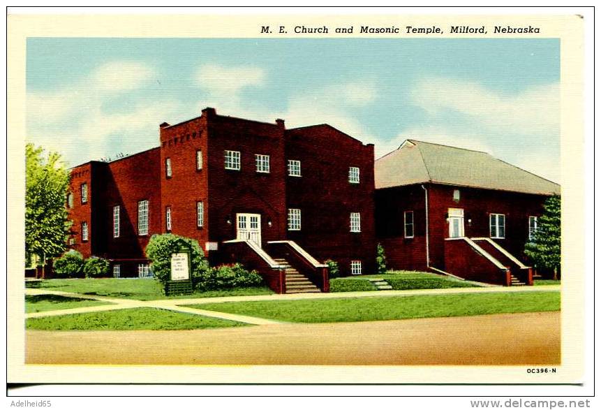 M.E. Church And Masonic (maçonnerie) Temple, Milford, Nebraska - Andere & Zonder Classificatie