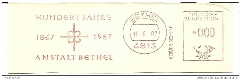 Germany Muster Nice Cut Meter 1867 - 1967 Hundert Jahre Anstalt Bethel 0-5-1967 TEST - Andere & Zonder Classificatie