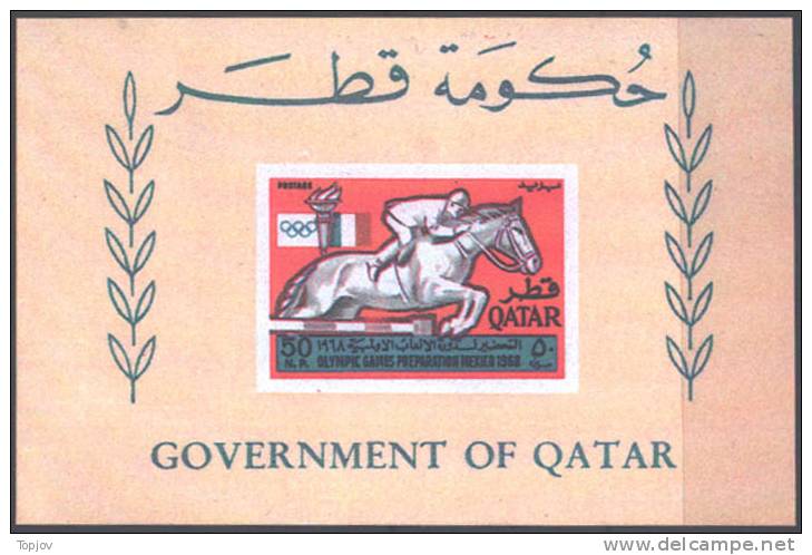 QATAR - 1966 - OLYMPIC GAME MEXICO ´68   BLOCK - DIF.  COLOR - ROUGE SHADE - MNH ** RR - Qatar