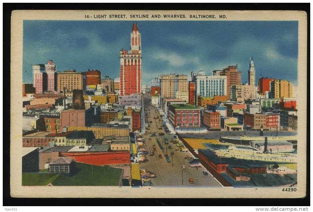 14 - LIGHT STREET, SKYLINE AND WHARVES, BALTIMORE, MD. - Baltimore