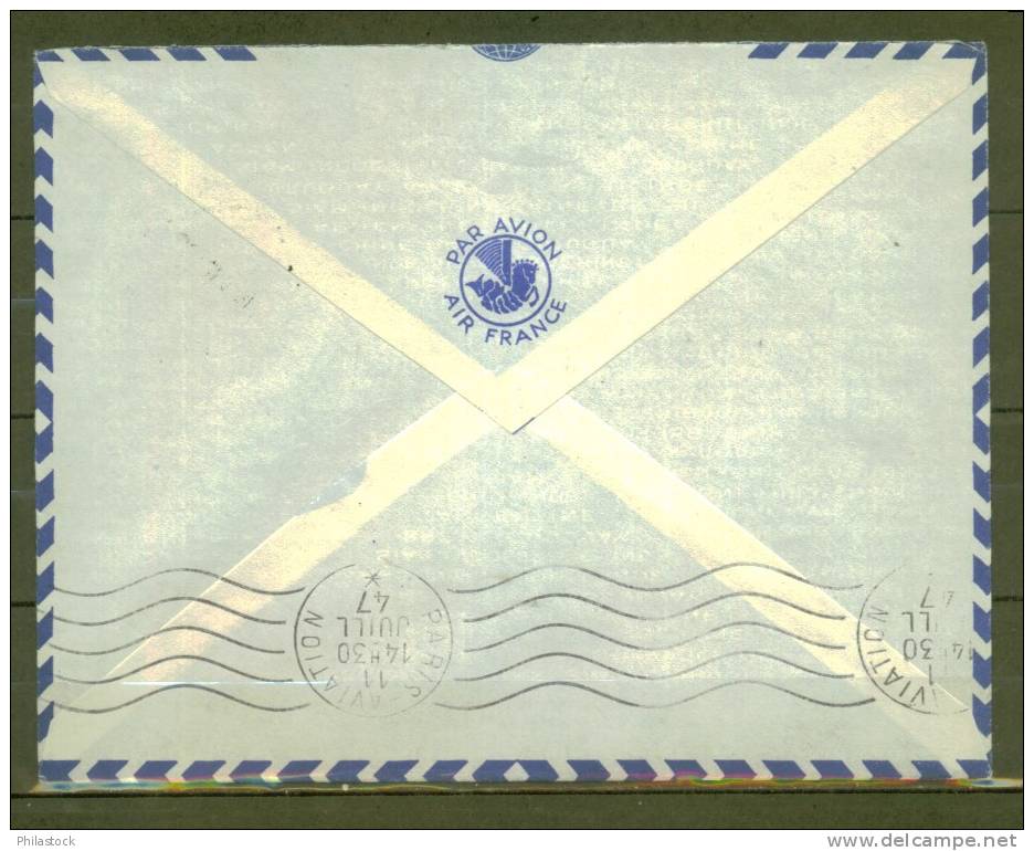 MARTINIQUE 1947 1° Liaison Aérienne Directe Fort De France:Paris S/Lettre Entiére - Covers & Documents