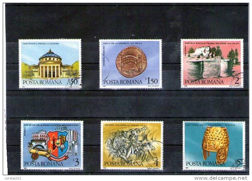 1988  ANNIV. DE L HISTOIRE ROUMAINE  YV= 3821/3826 - Gebraucht