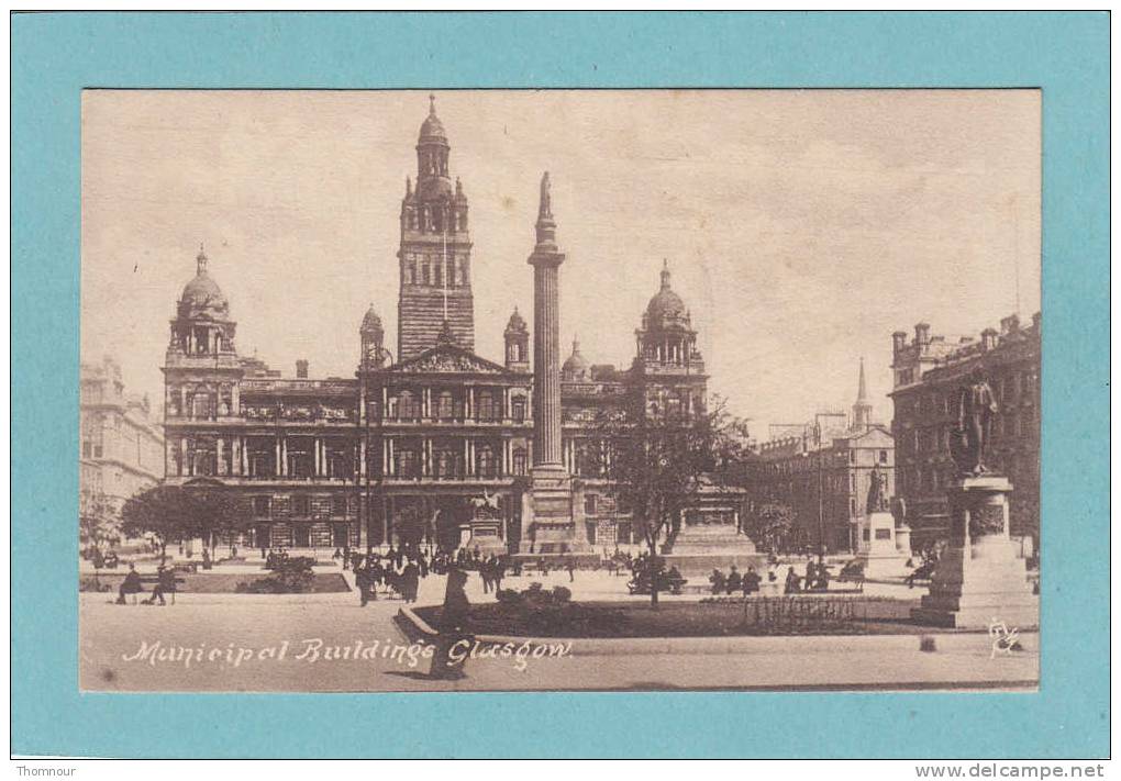 GLASGOW.  -  Municipal  Buildings  -  BELLE CARTE ANIMEE  -  TUCK´S  - - Lanarkshire / Glasgow