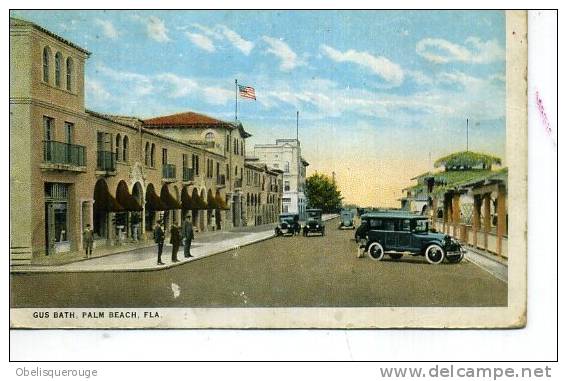 PALM BEACH GUS BATH FLA VOITURES ANCIENNES ANIMATION1927 - Miami Beach