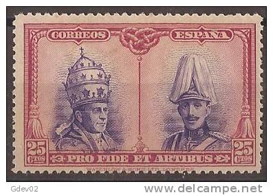 ES425-A872.Spain.Espagne .Alfonso  Xlll Y Pio Xl.CATACUMBAS DE SAN DAMASO  EN ROMA.1928 (Ed 425**) Nuevo, Sin Charnela - Unused Stamps