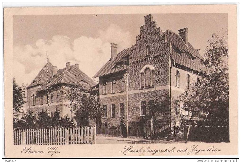 Briesen Haushaltungsschule Jugendheim W&#261;brze&#378;no 23. 8.1918 Gelaufen - Westpreussen