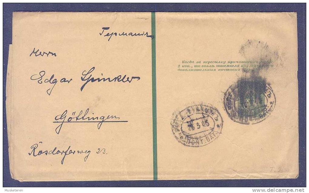 Russia Empire Postal Stationery Ganzsache Streifband Wrapper 2 K. Karlsbad Via Riga 1905 To Göttingen Germany - Stamped Stationery