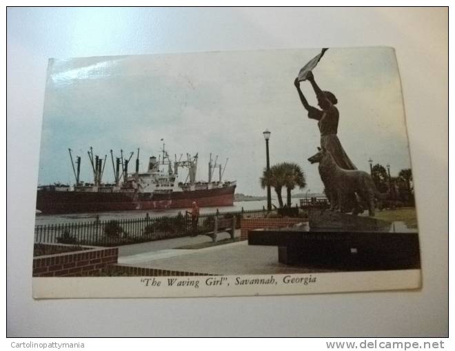 Nave Ship The Waving Girl Savannah Georia Mercantile Statua Con Cane Dog Chien - Handel