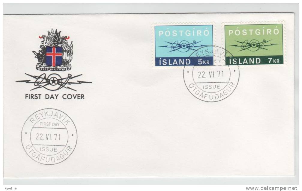 Iceland FDC 22-6-1971 POSTGIRO - FDC