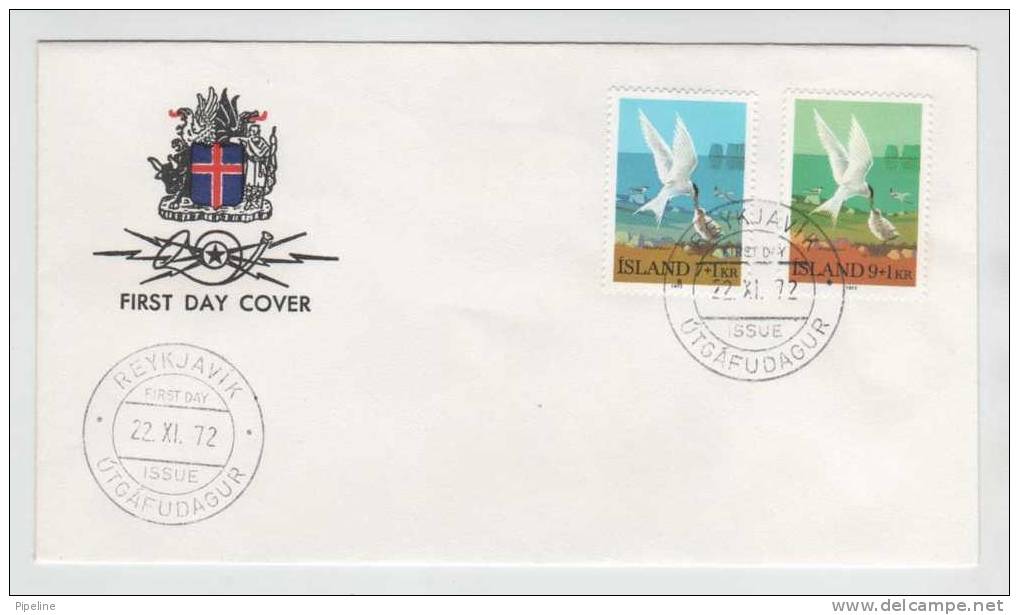 Iceland FDC 22-11-1972 BIRDS - FDC