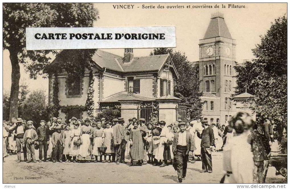 VINCEY (VOSGES) - SORTIE DES OUVRIERS ET OUVRIERES DE LA FILATURE - Vincey