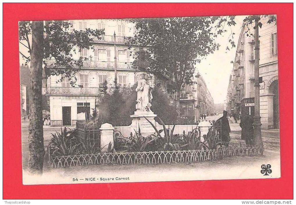 CPA 06 NICE Square Carnot No54 Statue à La Mémoire Du Président Carnt   Dos NON DIVISE MORE CHEAP NICE FRANCE FOR SALE - Monumentos, Edificios