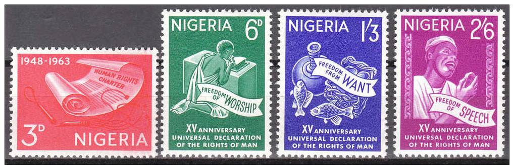 NIGERIA 144-7  "15.Jahrestag Der Verkündung Der Menschenrechte"    MNH / ** / Postfrisch - Nigeria (1961-...)