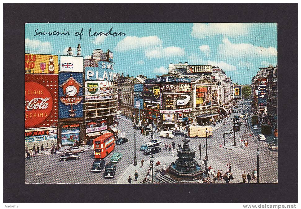 LONDON - UNITED KINGDOM - PICCADILLY CIRCUS - BUS - OLD CARS - OBLITÉRÉE 1966 - NICE STAMP - CETTE CARTE A  VOYAGÉE - Piccadilly Circus