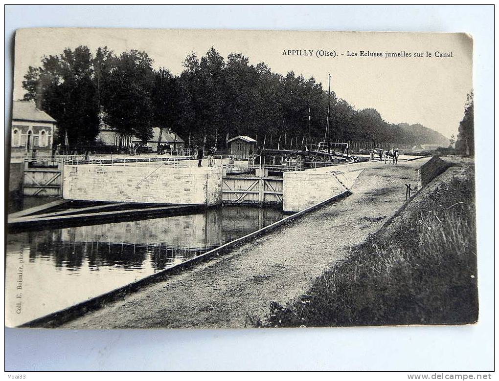 Carte Postale Ancienne : APPILLY : Les Ecluses Jumelles Sur Le Canal - Autres & Non Classés