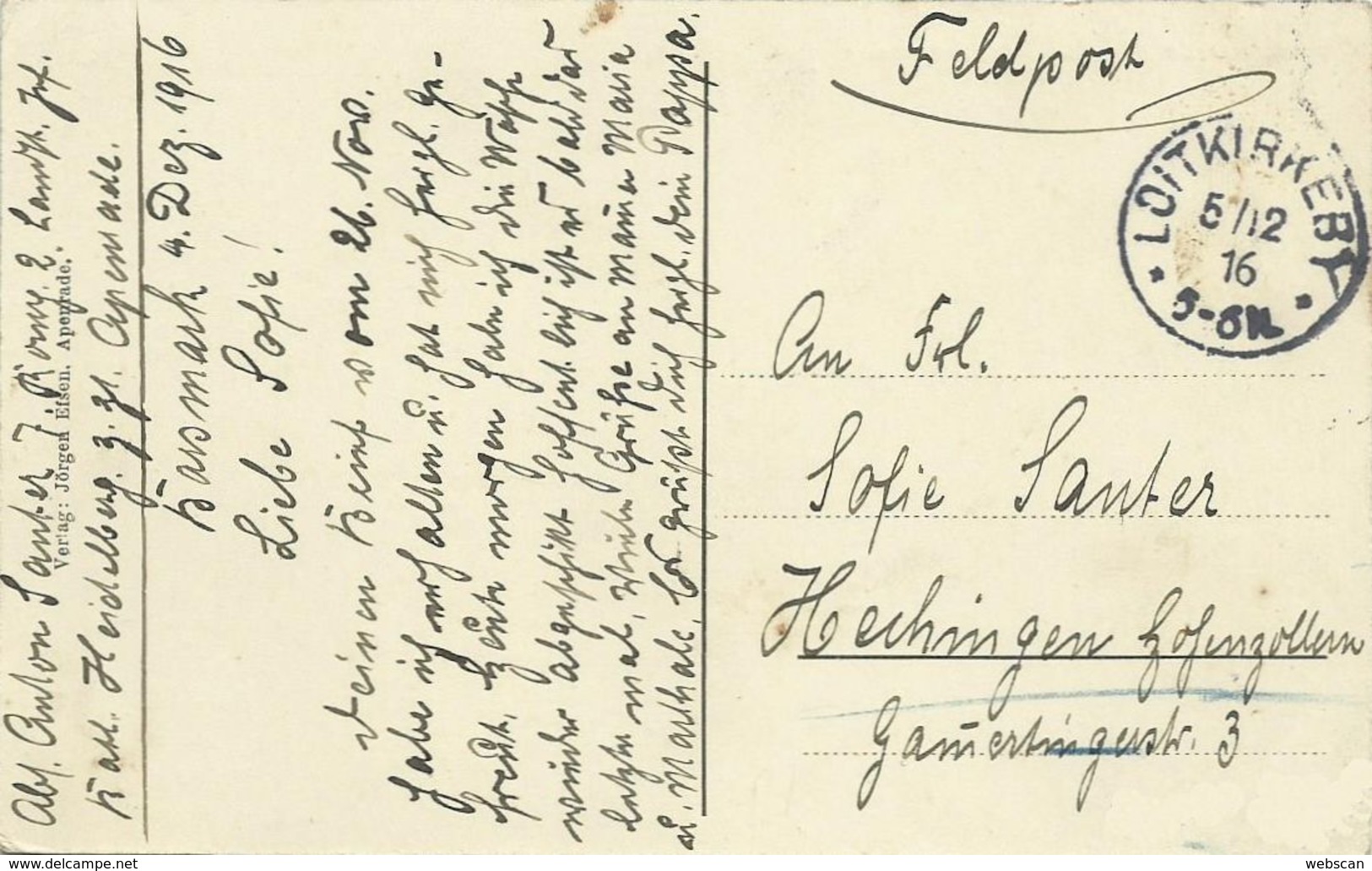 AK Apenrade Aabenraa Steinbergmühle 1916 Feldpost #06 - Nordschleswig