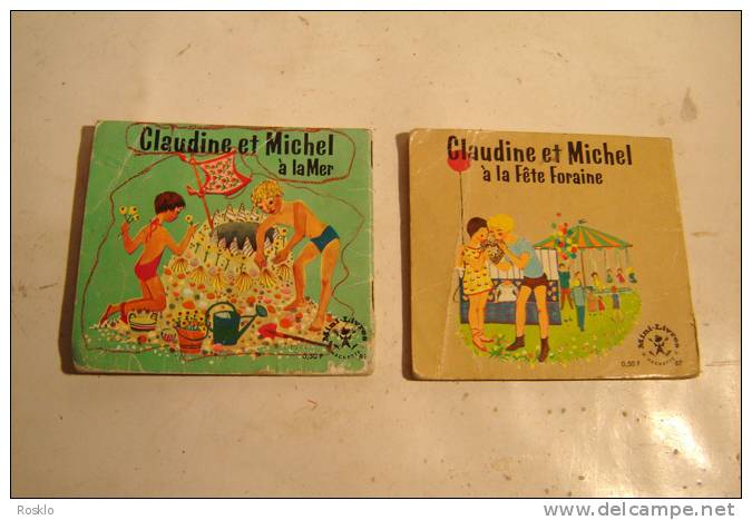 MINI LIVRE HACHETTE /  CLAUDINE ET MICHEL LOT DE 2 /  DANS L ETAT - Hachette