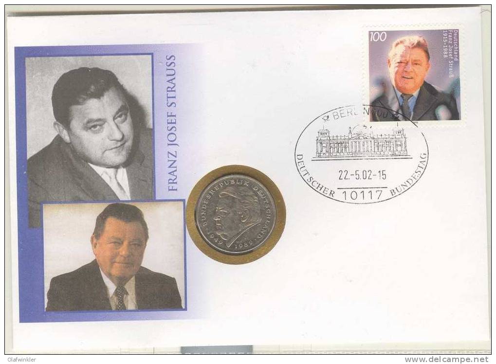 2002 Numisbrief Franz Josef Strauß 2 DM (Strauss) - 2 Marcos