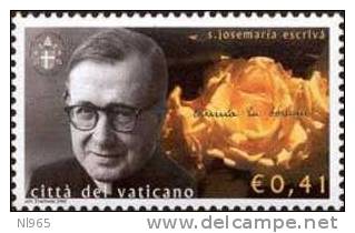 STATO CITTA´ DEL VATICANO - VATIKAN STATE - GIOVANNI PAOLO II - ANNO 2003 - JOSE MARIA ESCRIVA  - NUOVI MNH ** - Ungebraucht