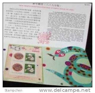 Folder 2000 Chinese New Year Zodiac Stamps S/s- Snake Serpent 2001 - Snakes