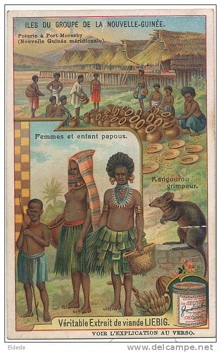 New Guinea  7cms By 11 Advert Liebig  Pottery Port Moresby Nude Women Kangourou - Papua Nueva Guinea