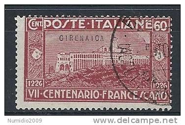 1926 CIRENAICA USATO S. FRANCESCO 60 CENT - RR7811-2 - Cirenaica