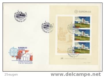 AZORES EUROPA CEPT 1983 MS FDC - 1983