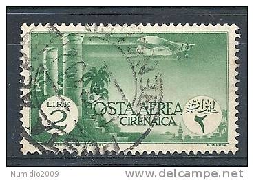 1932 CIRENAICA USATO POSTA AEREA 2 LIRE - RR7812 - Cirenaica