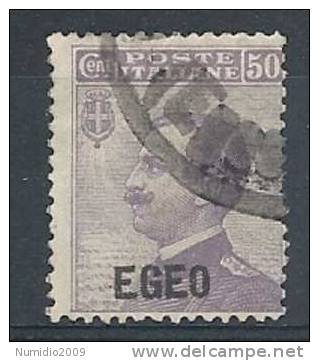 1912 EGEO USATO EFFIGIE 50 CENT - RR7817 - Egeo