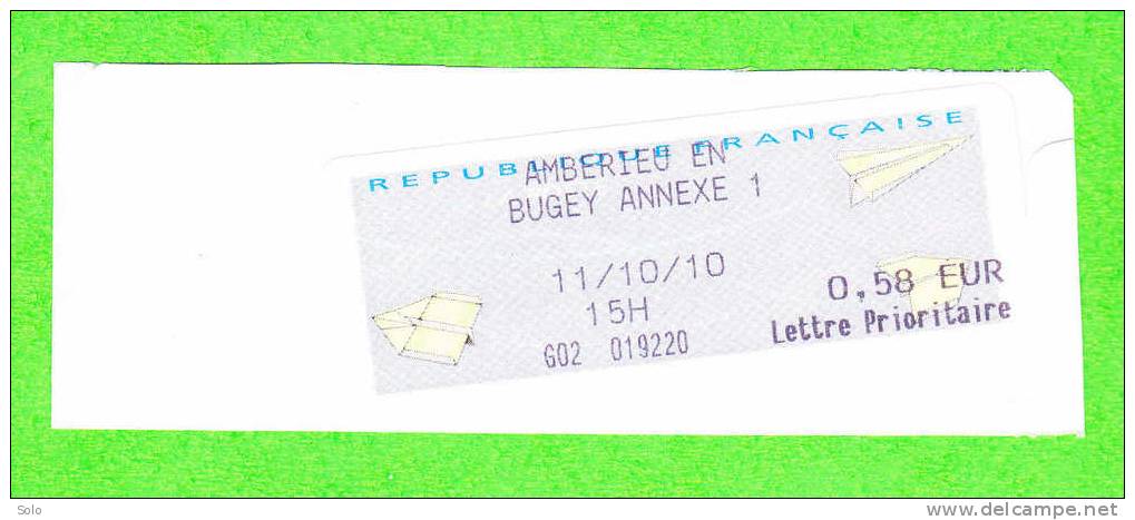 Sur Fragment - EMA LISA - AMBERIEU EN BUGEY ANNEXE 1 (Ain) à 0€58 Du 11-10-2010 - 2000 Type « Avions En Papier »