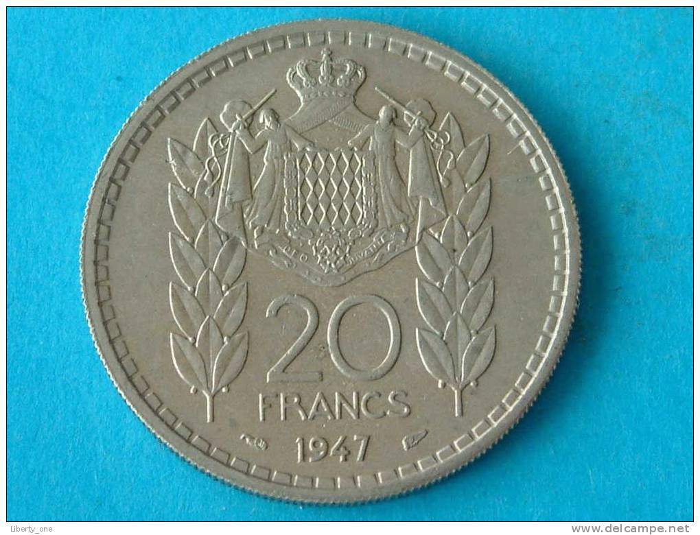 1947 - 20 FRANCS / KM 124 ( For Grade, Please See Photo ) !! - 1922-1949 Luigi II