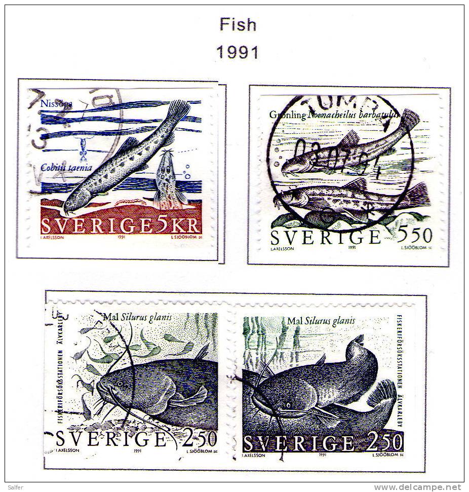 SCHWEDEN / SWEDEN / SVEZIA 1991 Fish  Gest / Used  / Usati - Gebruikt