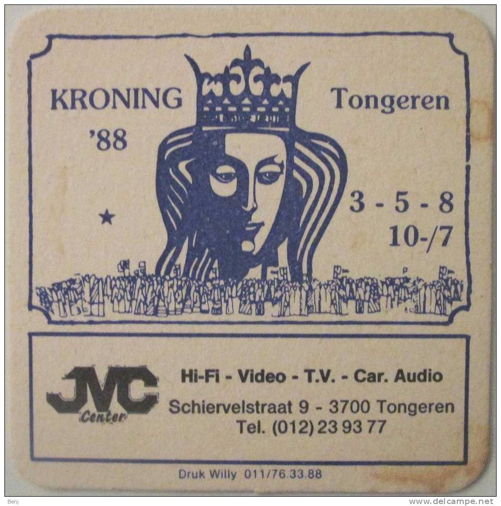 Sous-bock KRONING 1988 TONGEREN TONGRES - JVC CENTER (R) - Sous-bocks