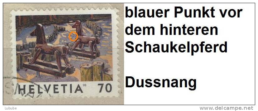 Bilder Der Schweiz - Deux Chevaux   (Abart: Blauer Punkt)      1998 - Variétés