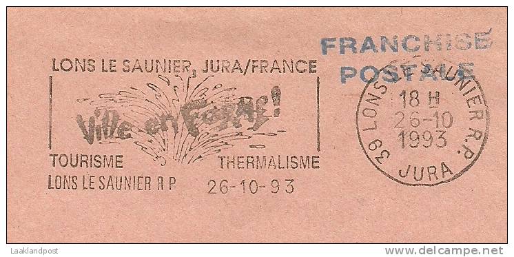 Cover France FRANCHISE POSTAL Marie De Chille, Slogan Lons Le Saunier Thermalisme 26-10-1993 (E1247) Free Postage - Kuurwezen